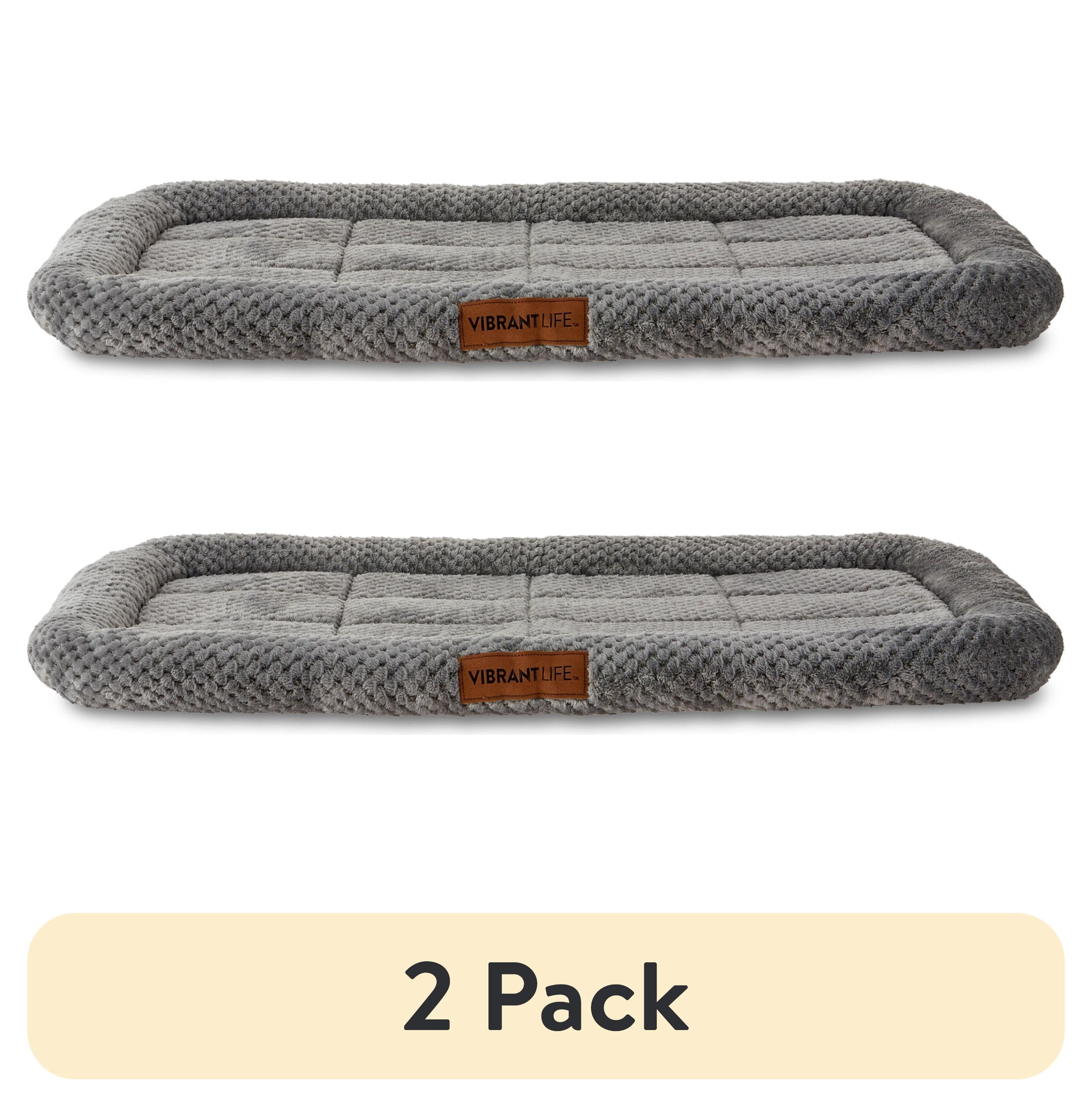 (2 pack) Vibrant Life Soft Cozy Crate Mat for Dogs, Gray, 36 in x 22 in