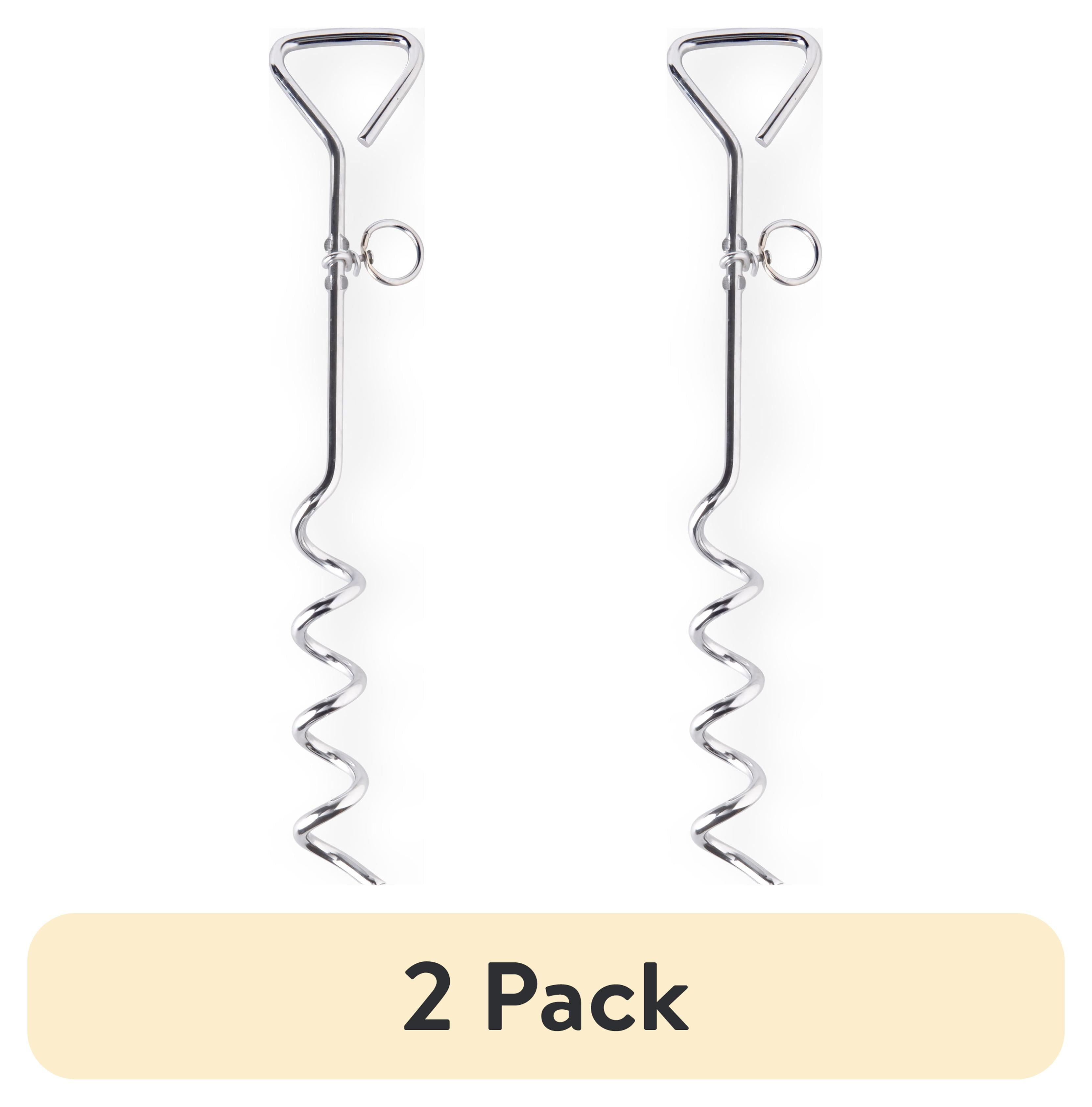 pack) Vibrant Life Spiral Steel Stake for Dogs, Medium, 18