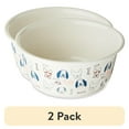 thumbnail image 1 of (2 pack) Vibrant Life Stainless Steel Doggie Faces Bowl, Off-White, Medium (4 Cups), 1 of 7