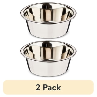 (2 pack) Vibrant Life Medium 7.6-Cup Stainless Steel Pet Bowl, Silver