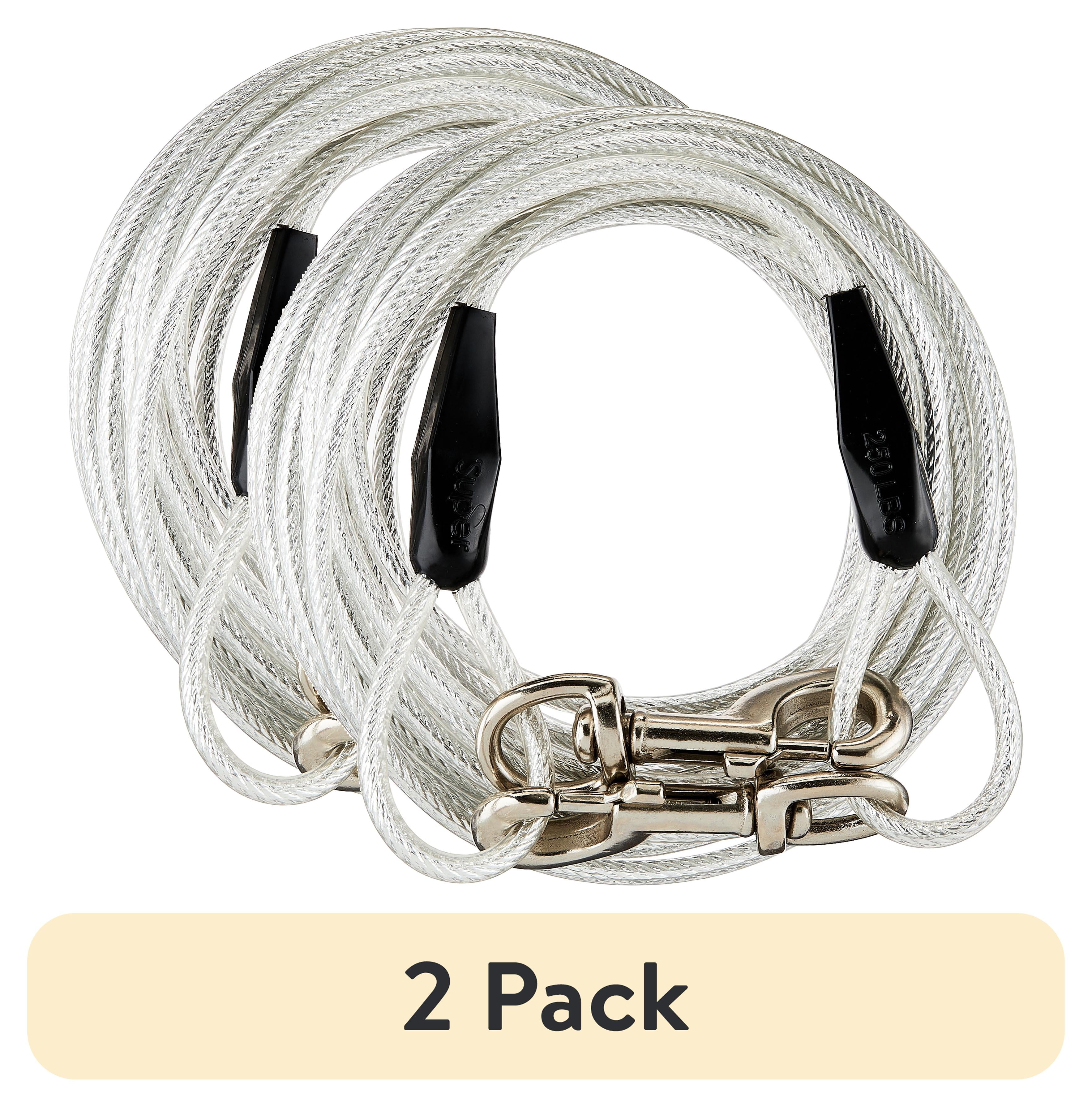 (2 pack) Vibrant Life Reflective Vinyl-Covered Tie-Out for Dogs, Super, 40'