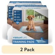 (2 pack) Vibrant Life Training Pads â€“ Super Absorbent, Leak Proof, & Fast Dry Dog and Puppy Pee Pads â€“ L 22â€¯in x 22â€¯in, 100â€¯Count