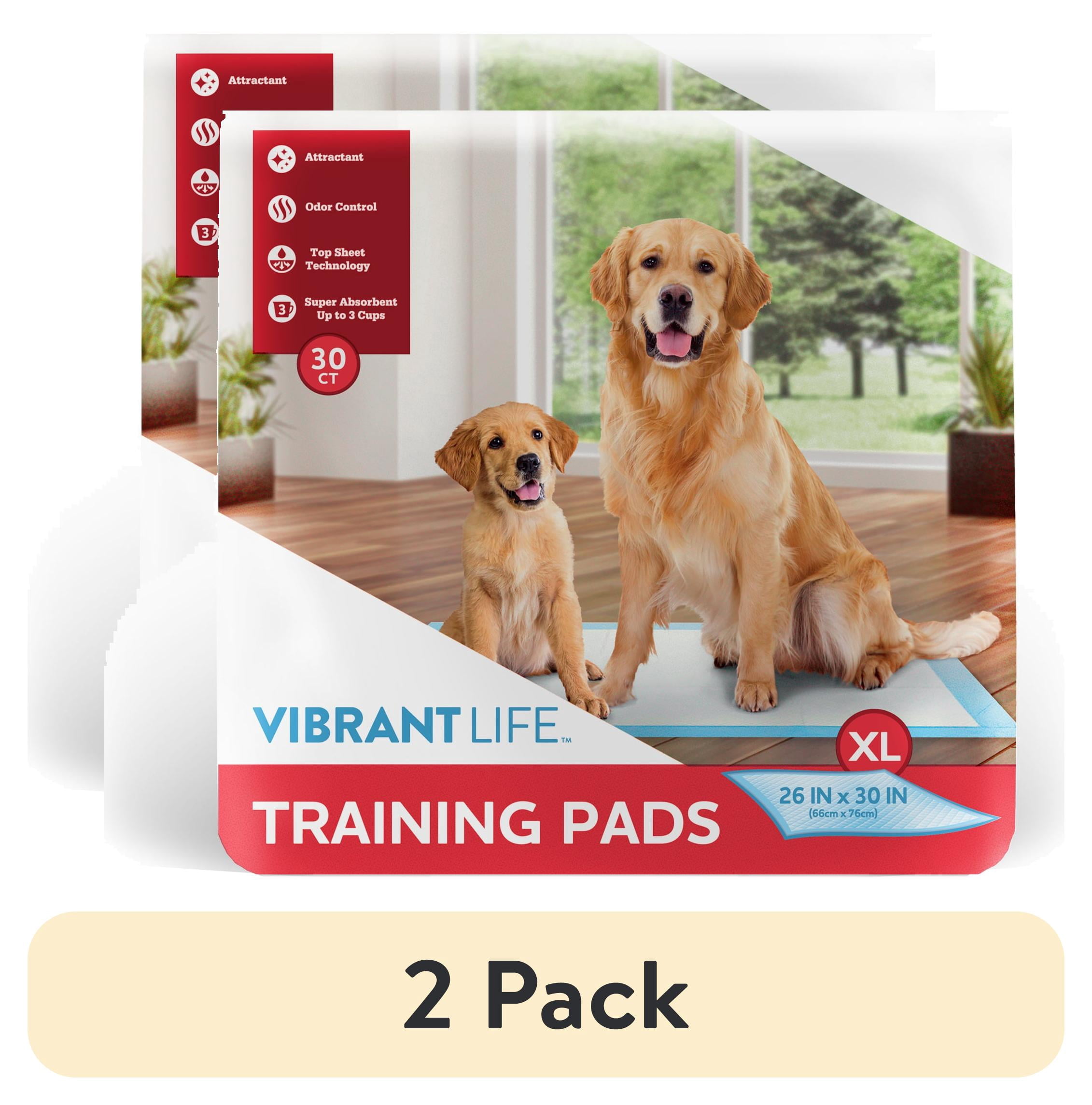 (2 pack) Vibrant Life, Puppy Pads Extra Large 5-Layer Leakproof Pet Training Pads 7.36 in x 7.56 in 30 Count (1 Pack)