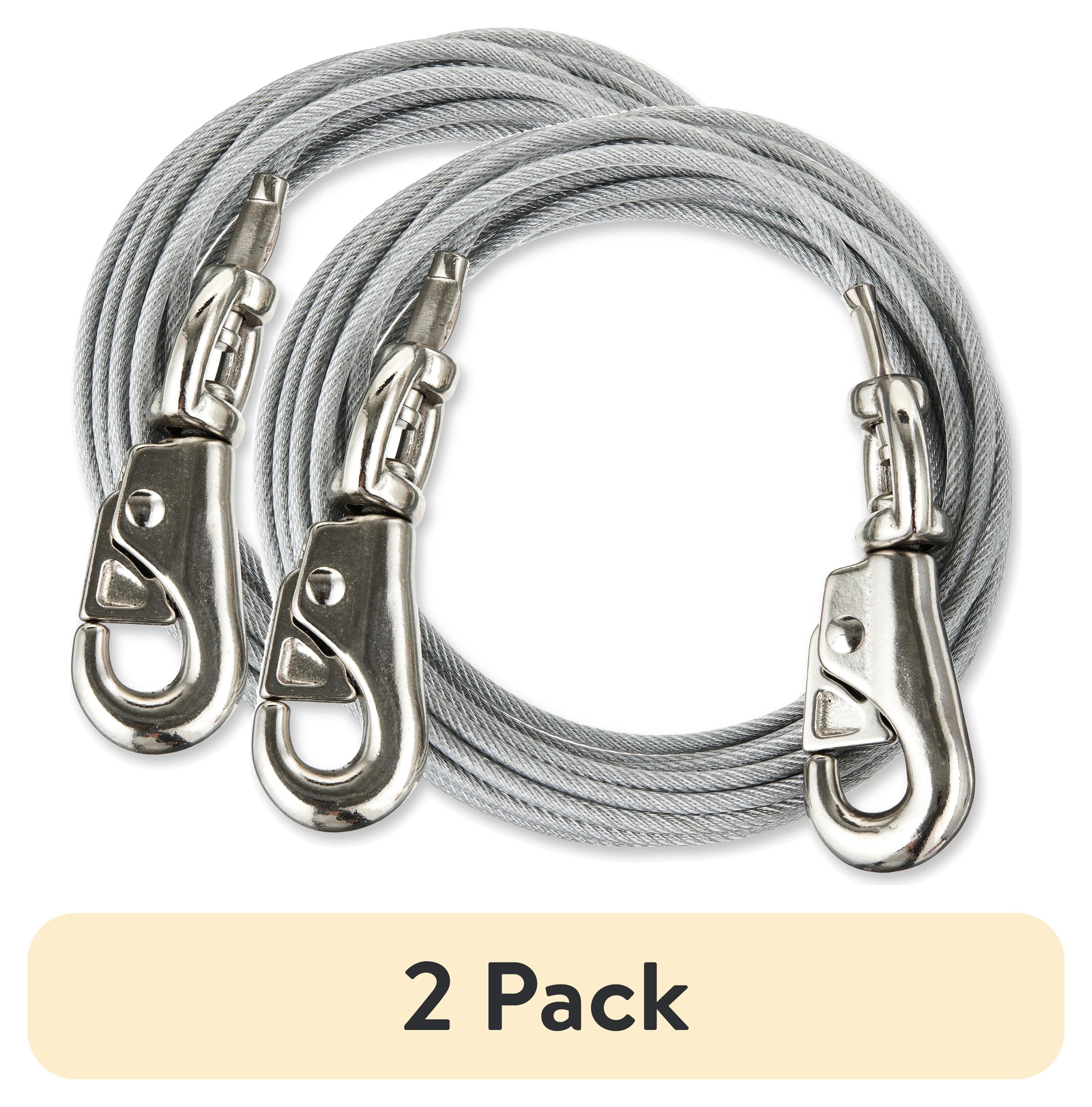 (2 pack) Vibrant Life Ultra Durable Reflective Vinyl-Covered Tie-Out Cable for Dogs, L, 25'