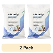 (2 pack) Vibrant Life Vanilla Coconut Deodorizing Wipes for Dogs & Puppies, 20 Count