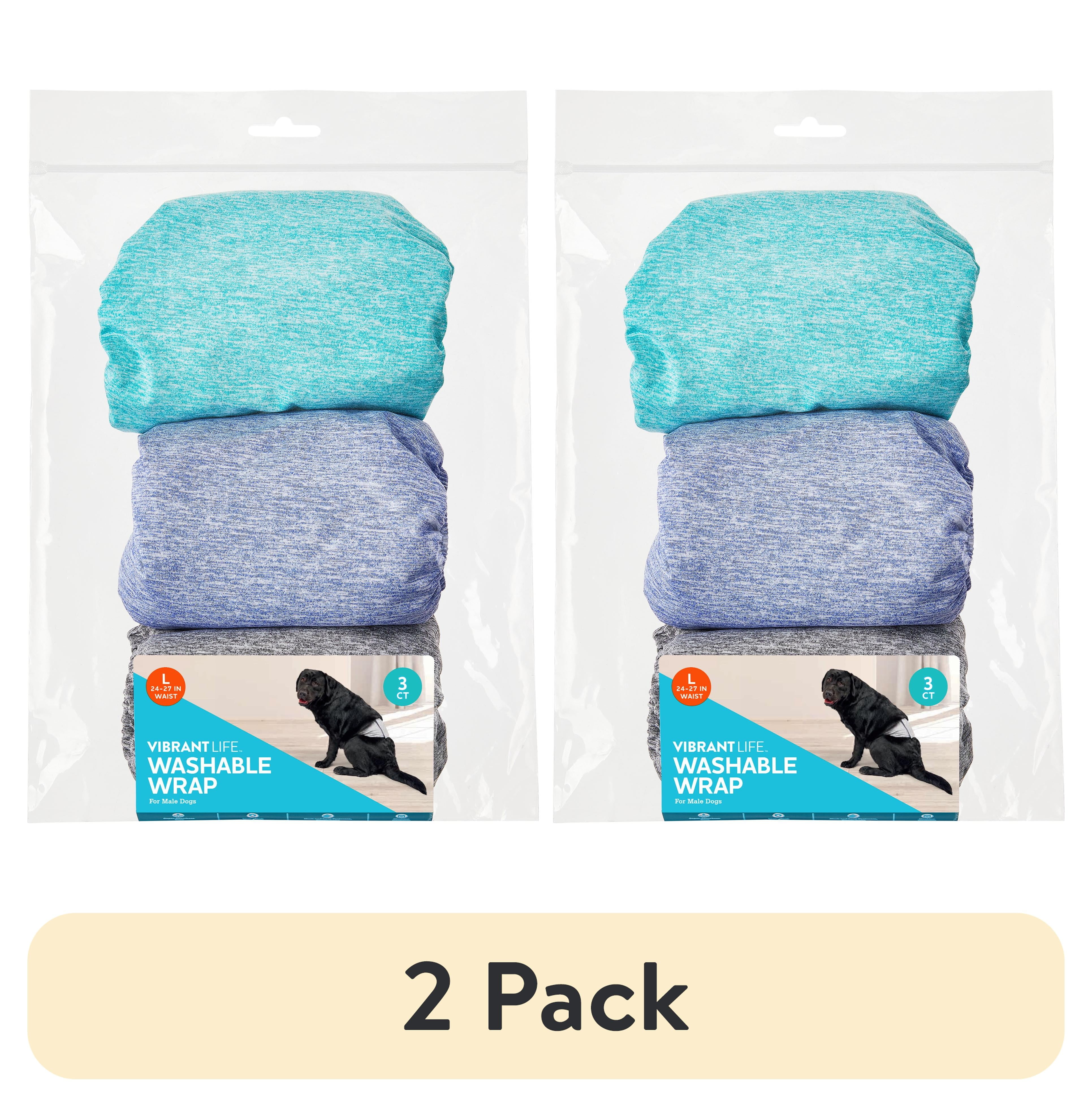 Vibrant Life Washable Dog Wraps for Male Dogs, L, 3 Count