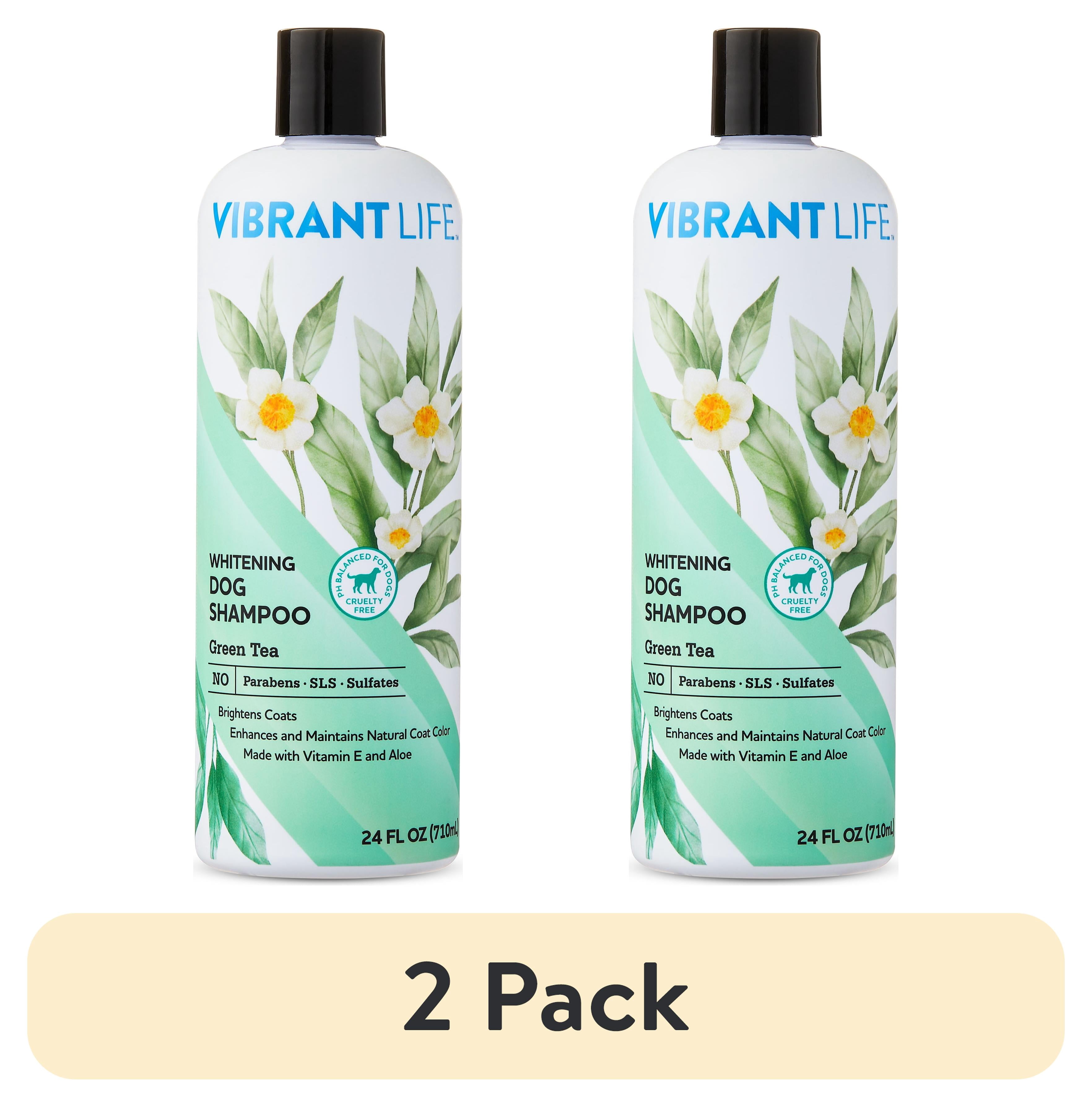 (2 pack) Vibrant Life Whitening Dog Shampoo with Green Tea, 24 fl oz