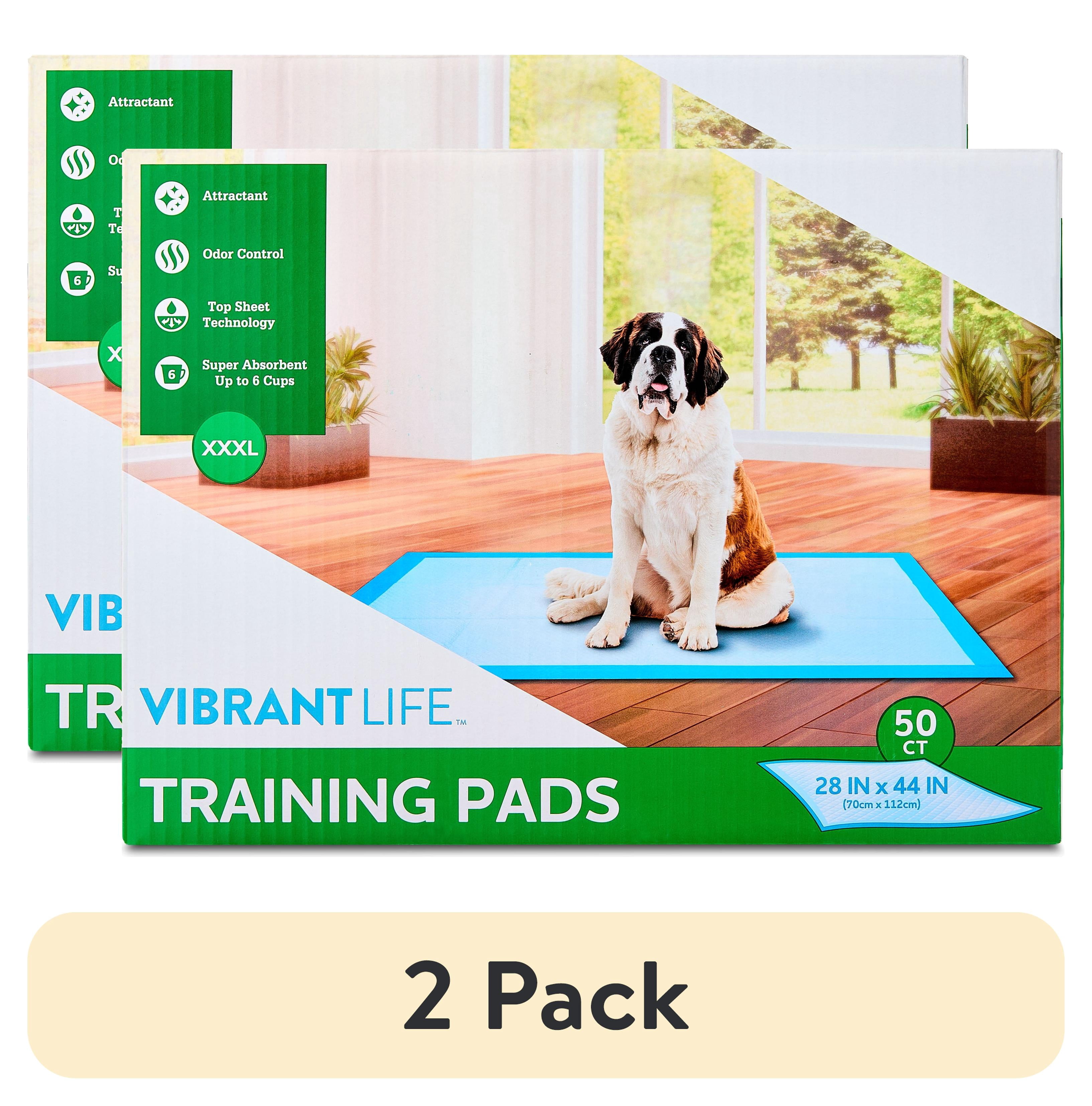 (2 pack) Vibrant Life XXXL Training Pads, 28 in x 44 in, 50 Count