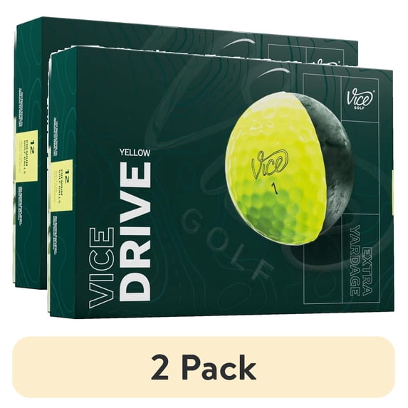 (2 pack) Vice Drive Golf Balls, Yellow 12pk