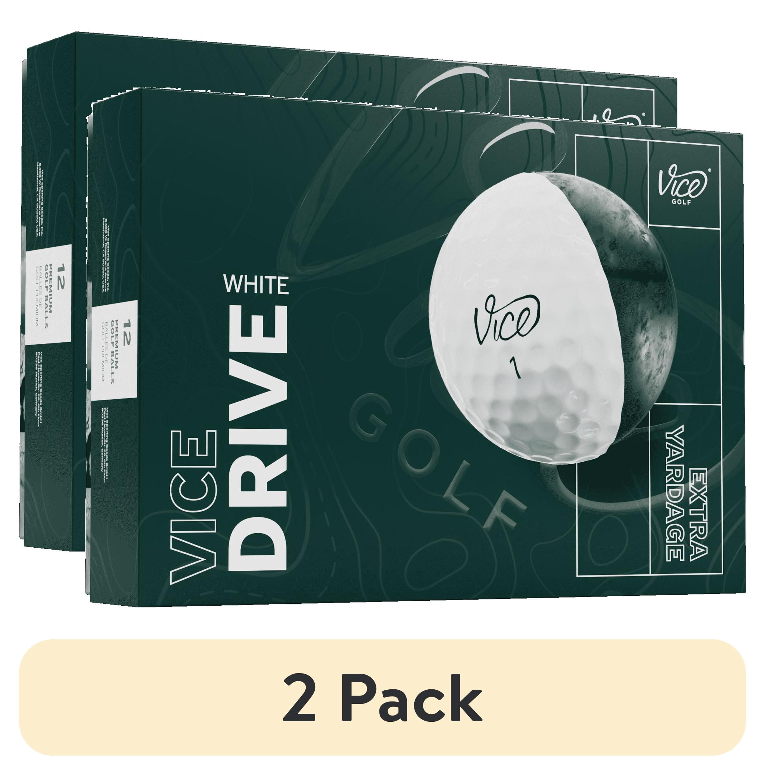 (2 pack) Vice Drive Golf Balls, White 12pk