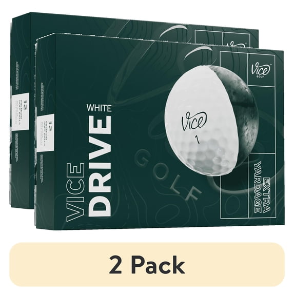 (2 pack) (2 pack) Vice Drive Golf Balls, White 12pk