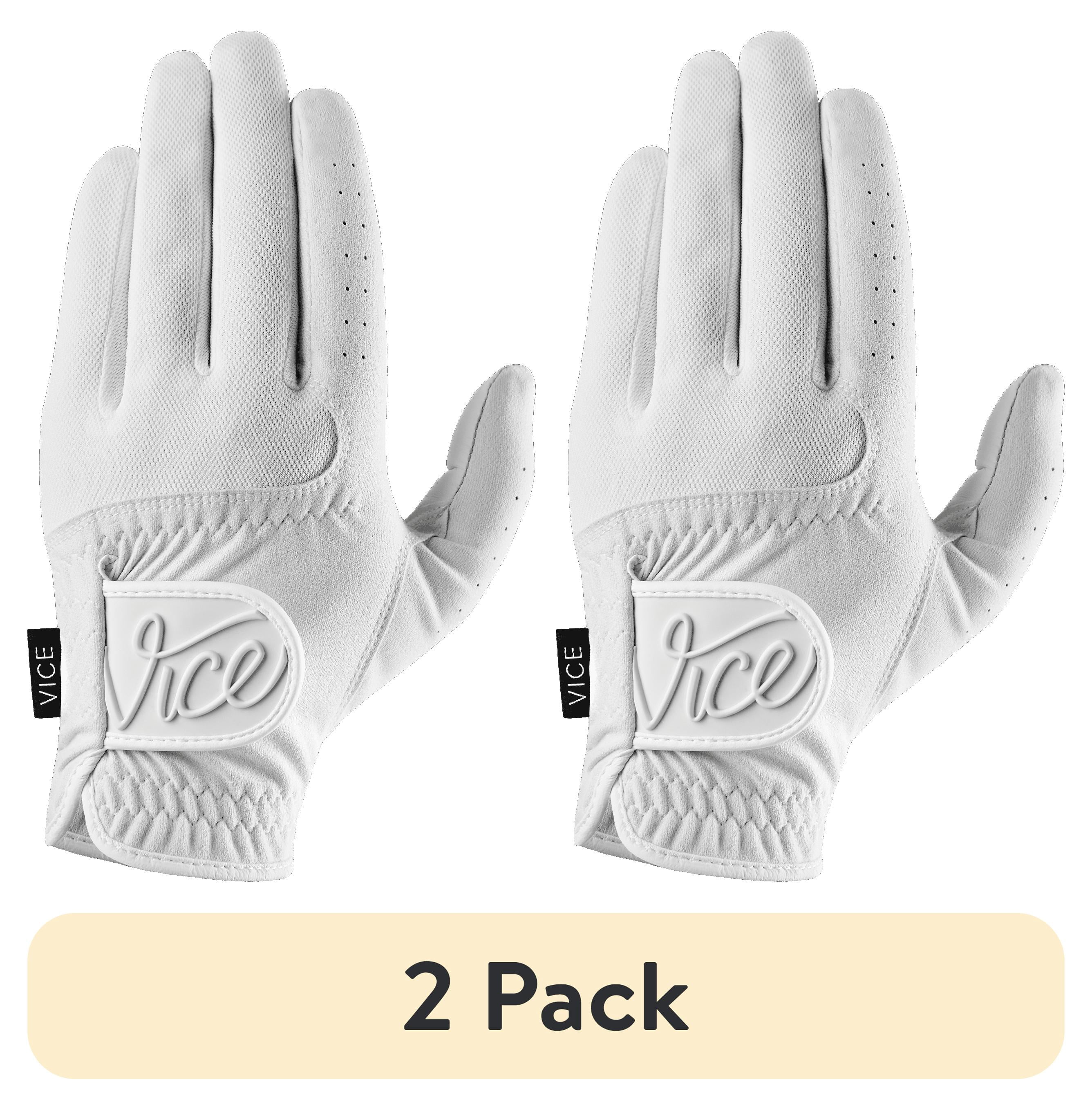 (2 pack) Vice Golf Duro White | Golf Glove | Great Fit and Feel | Left Hand XL