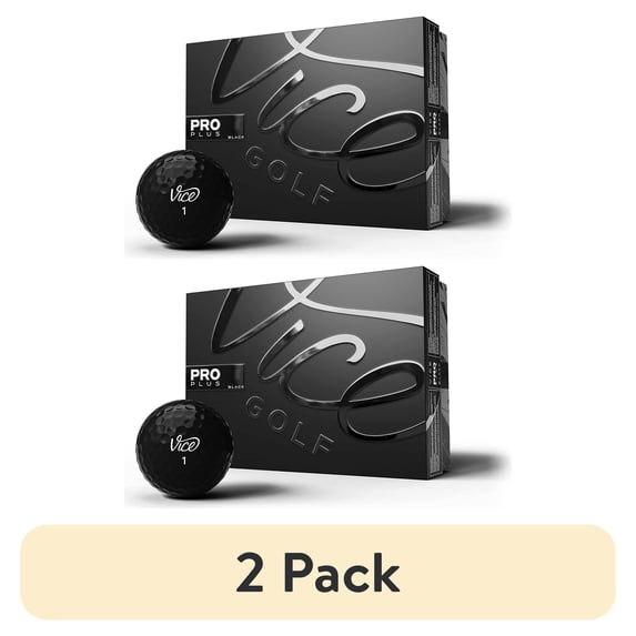 (2 pack) Vice Golf Limited Edition Pro Plus Golf Balls, Black, 12pk
