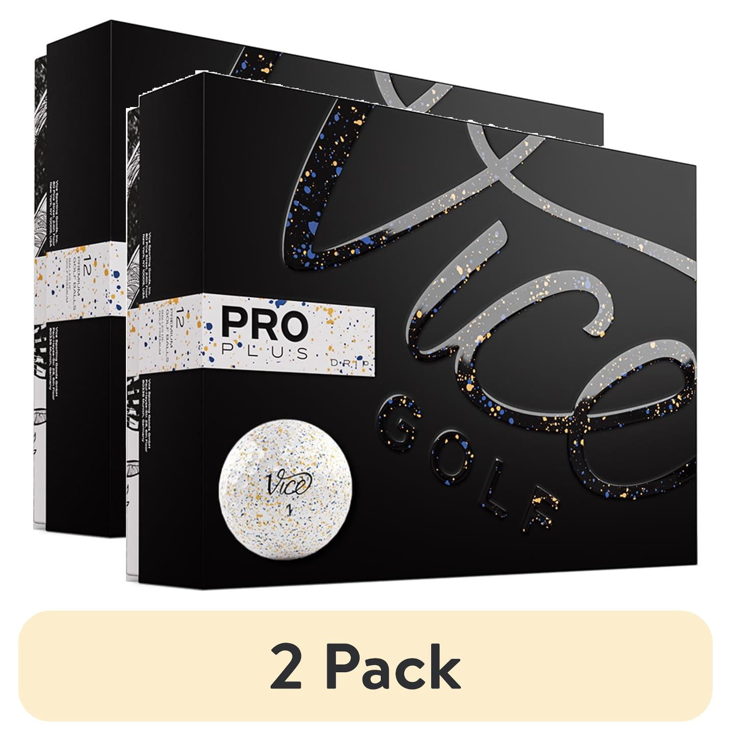 (2 pack) Vice Golf Limited Edition Pro Plus Golf Balls, Navy/Orange, 12pk