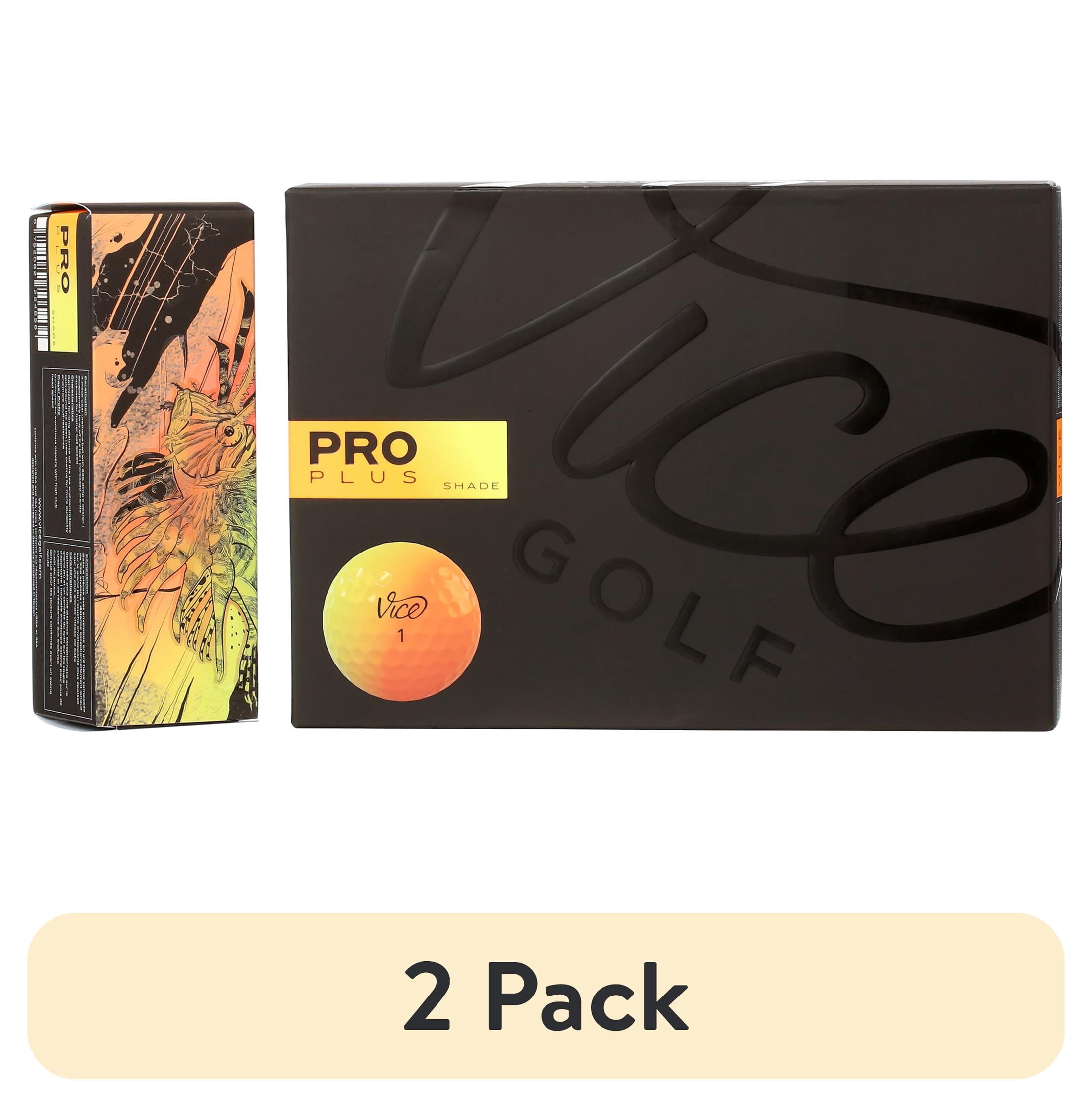 (2 pack) Vice Golf Limited Edition Pro Plus Golf Balls, Yellow/Orange, 12pk