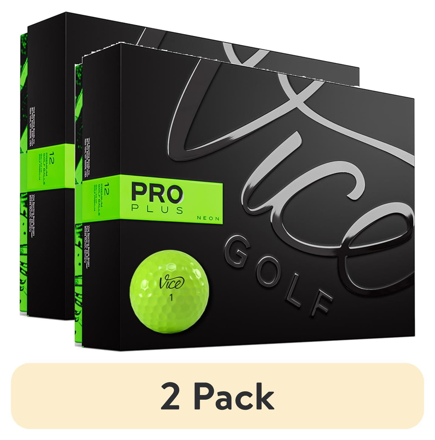 (2 pack) Vice Golf Pro Plus Golf Balls, 12 Pack, Lime