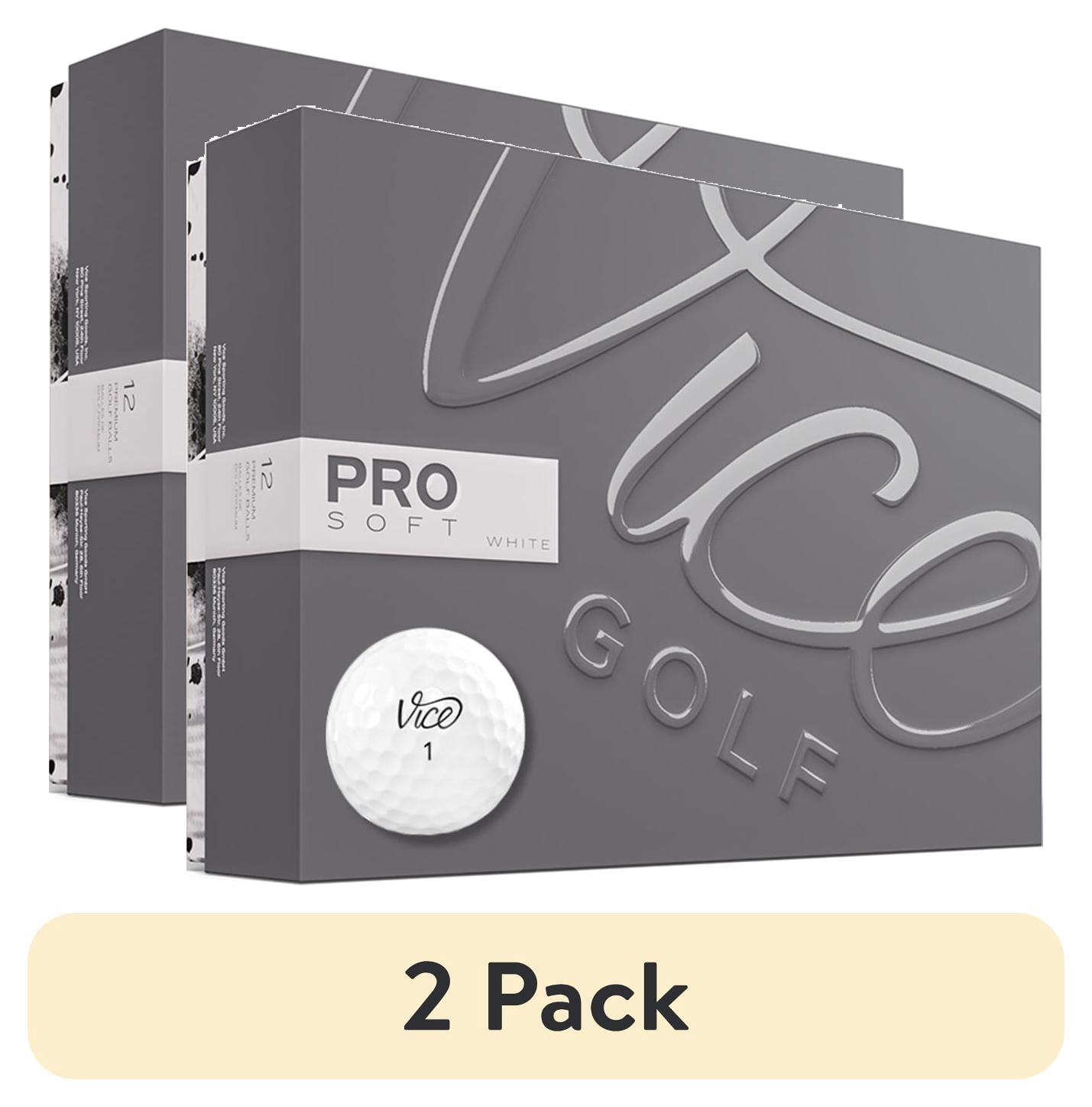 (2 pack) Vice Golf Pro Soft Golf Balls, White, 12pk