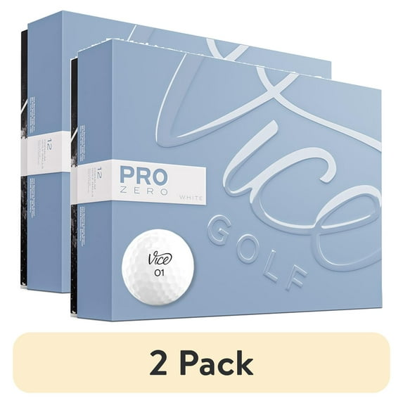 (2 pack) Vice Golf Pro Zero White 1 Dozen Balls