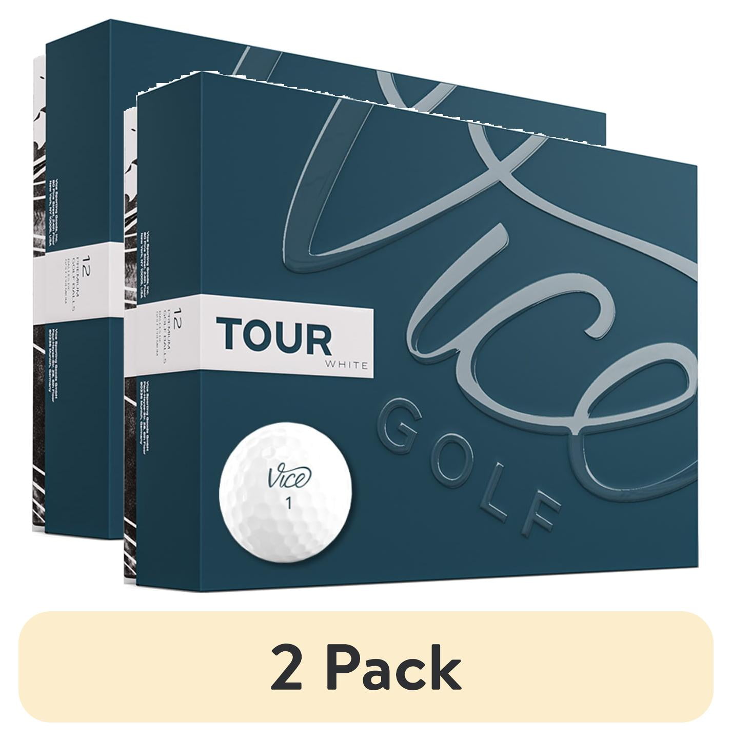 (2 pack) Vice Golf Tour Golf Ball, White 1 Dozen