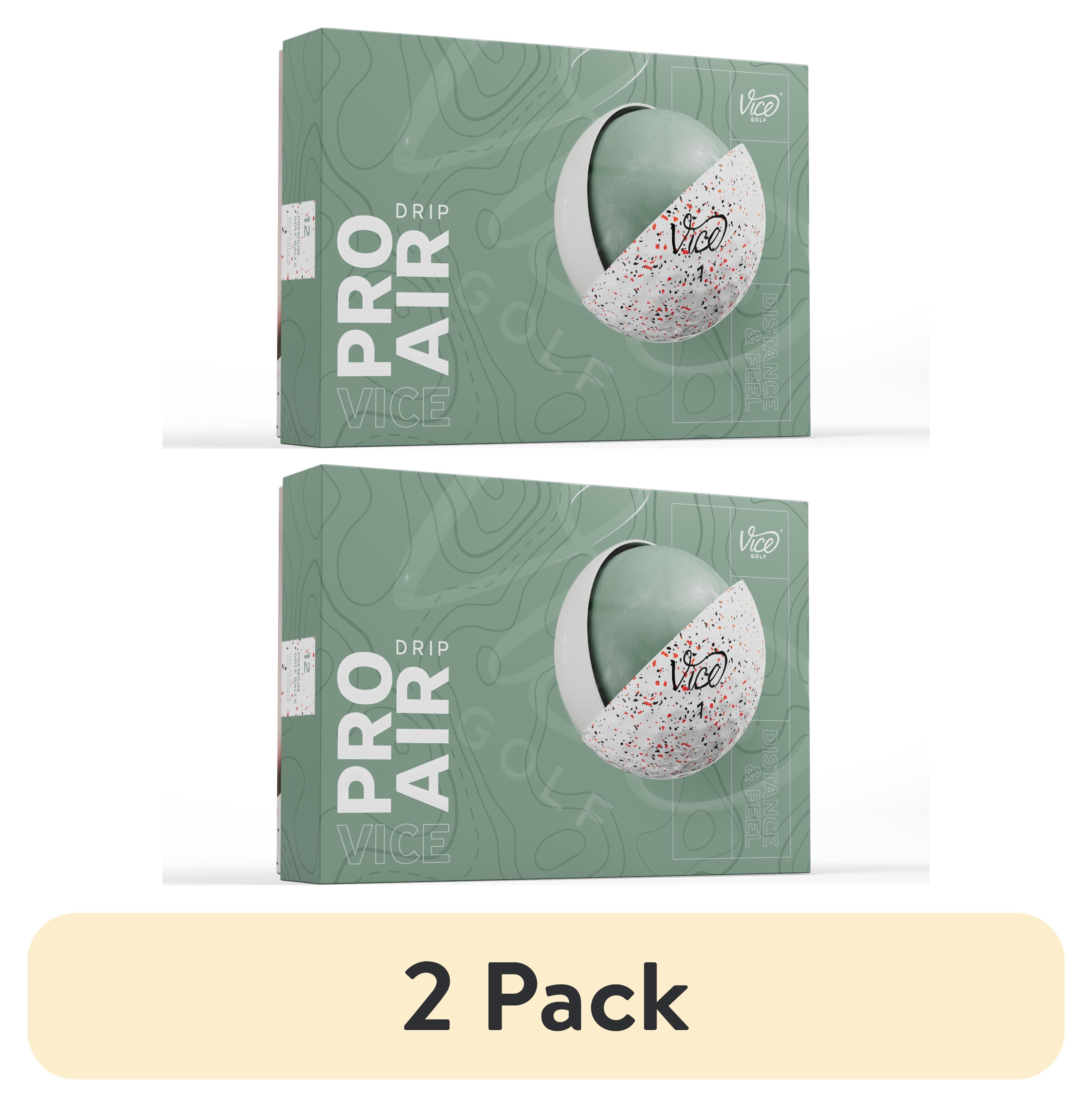 (2 pack) Vice Pro Air Golf Balls 2025, Red/Black Drip, 12pk