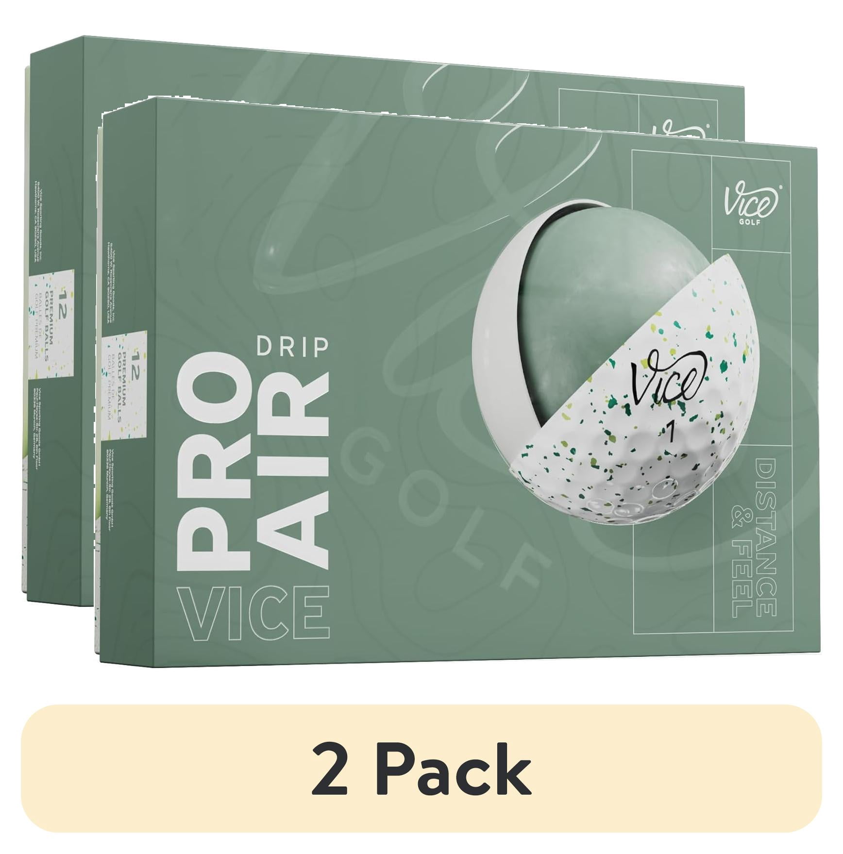 (2 pack) Vice Pro Air Golf Balls 2025, Petrol/Yellow Drip, 12pk