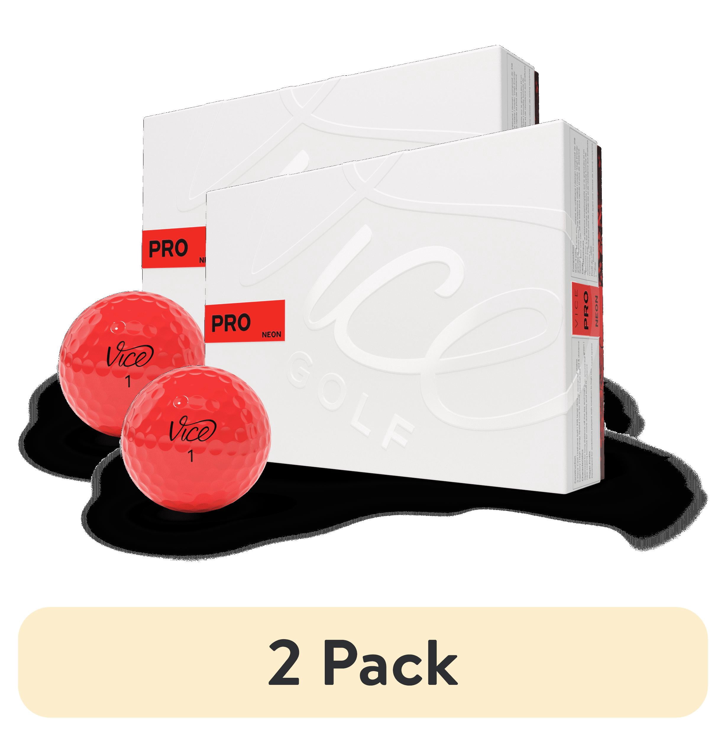 (2 pack) Vice Pro Golf Balls, Neon Red, 12pk