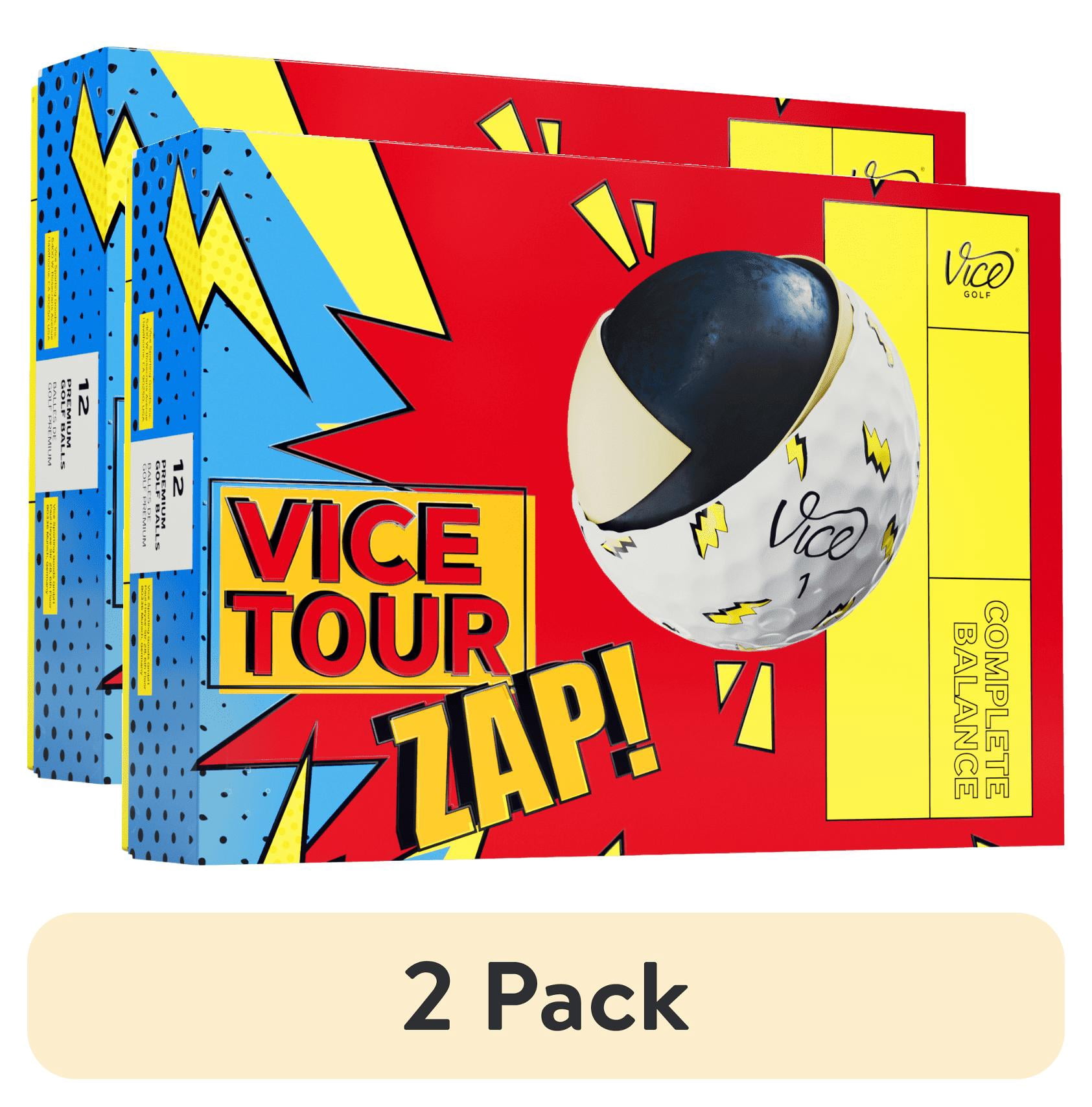 (2 pack) Vice Tour LE Zap Golf Balls, 12pk