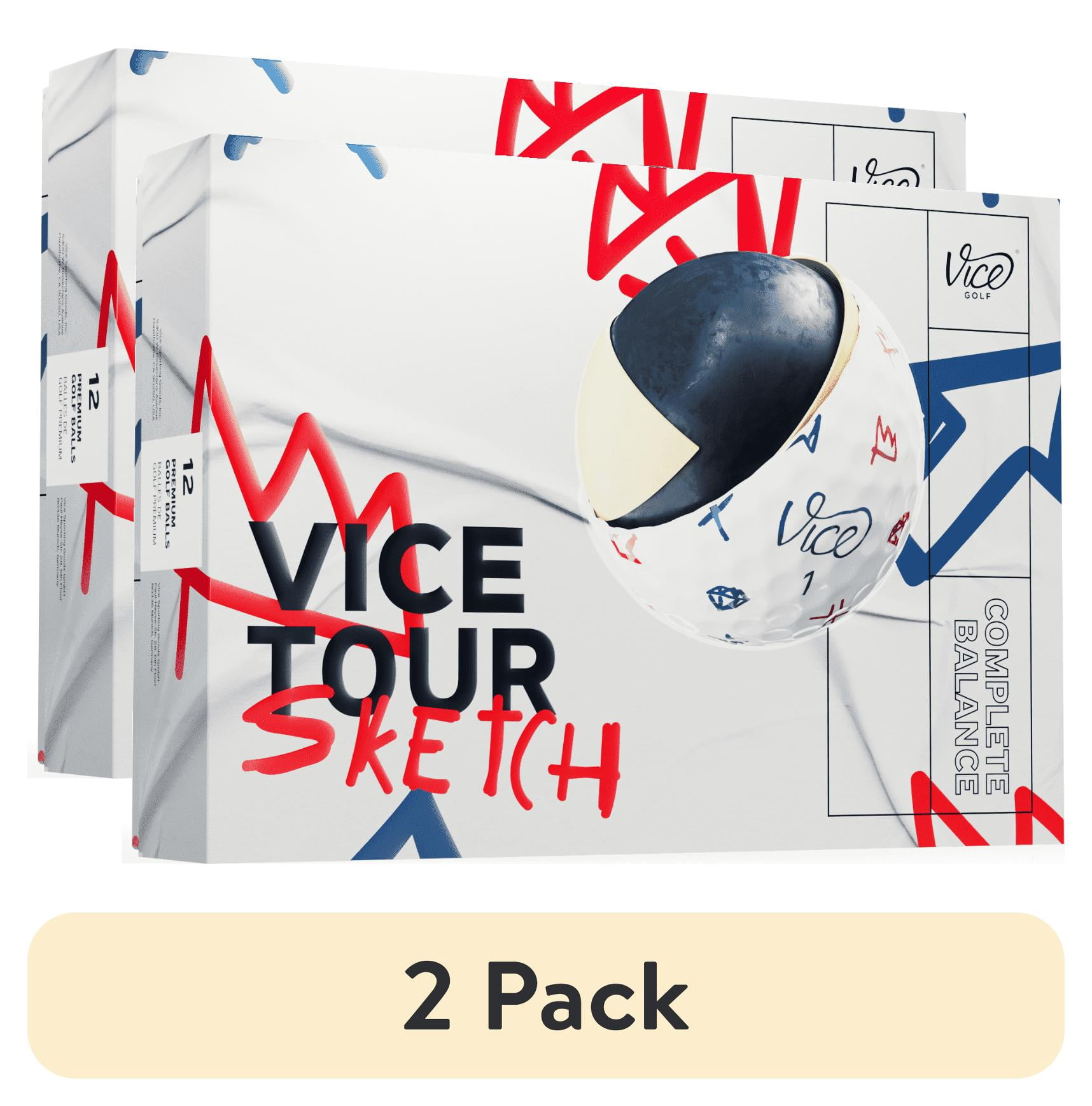 (2 pack) Vice Tour LE Sketch Golf Balls, 12pk