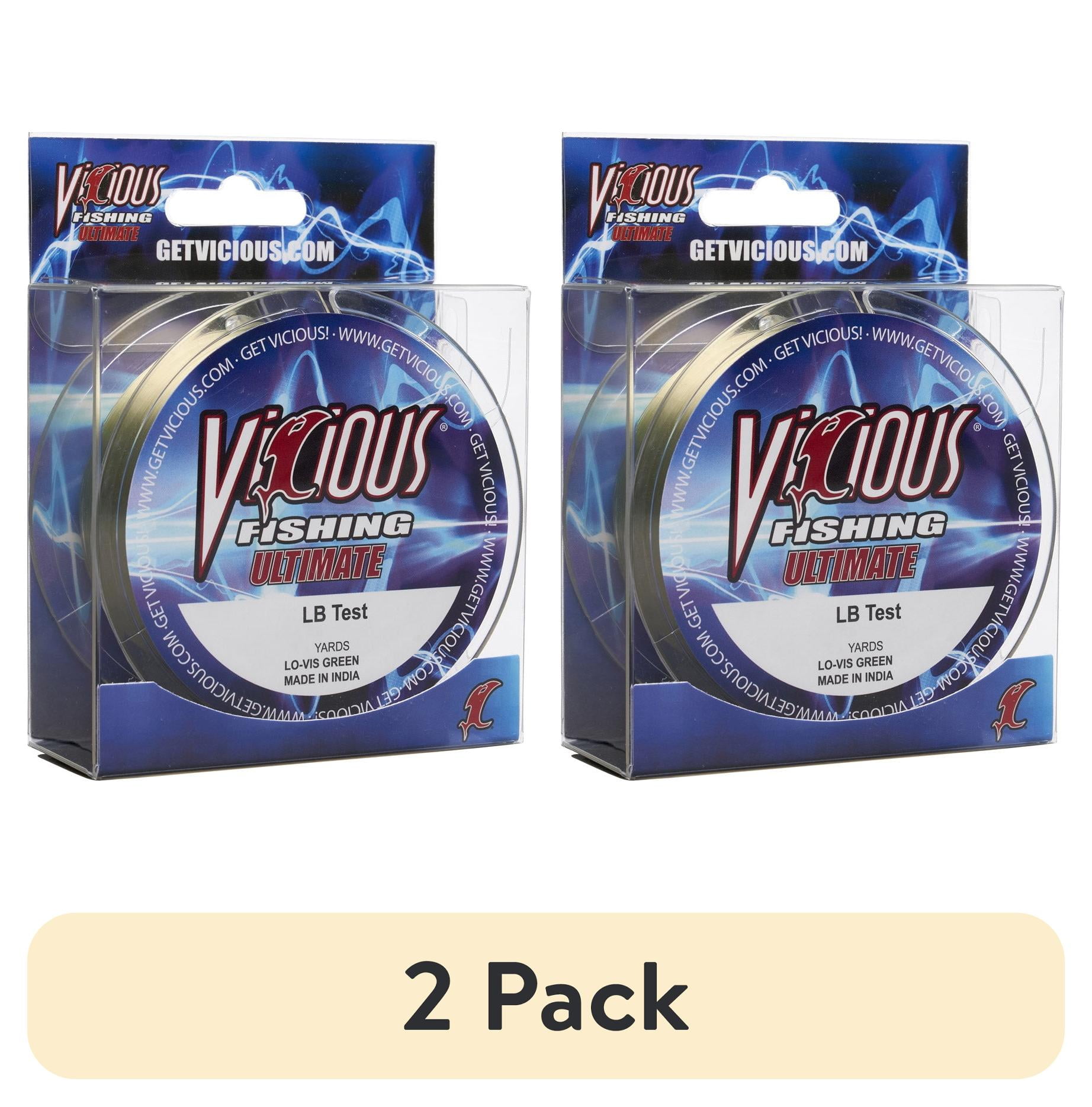 (2 pack) Vicious Ultimate Lo-Vis Green Mono - 12 Lb Test