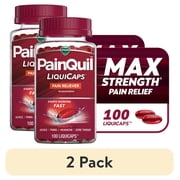 (2 pack) Vicks PainQuil Max Strength Pain Relief LiquiCaps Acetaminophen 1000mg 100 Count