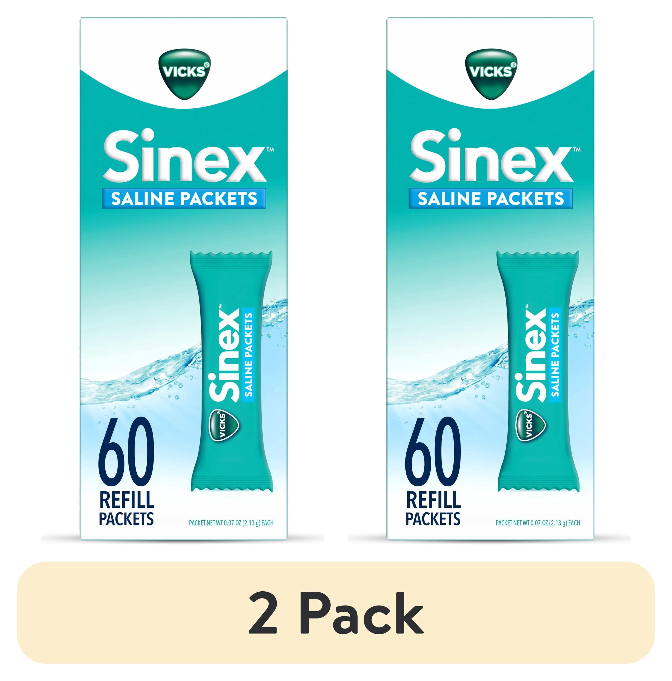 (2 pack) Vicks Sinex Saline Nasal Rinse, 60 Refill Packets