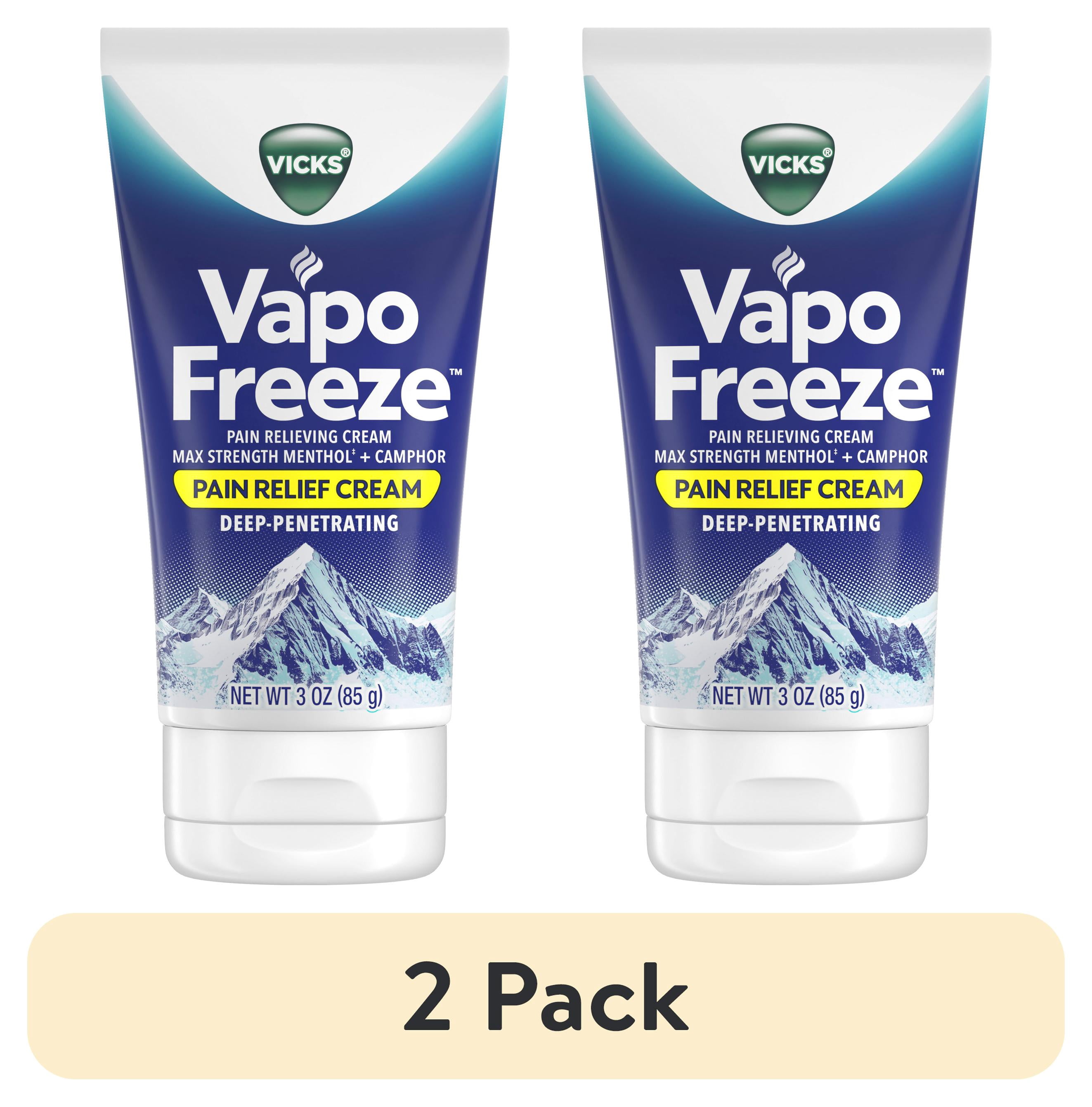 2 pack) Vicks VapoFreeze Topical Menthol Pain Cream, for Muscle