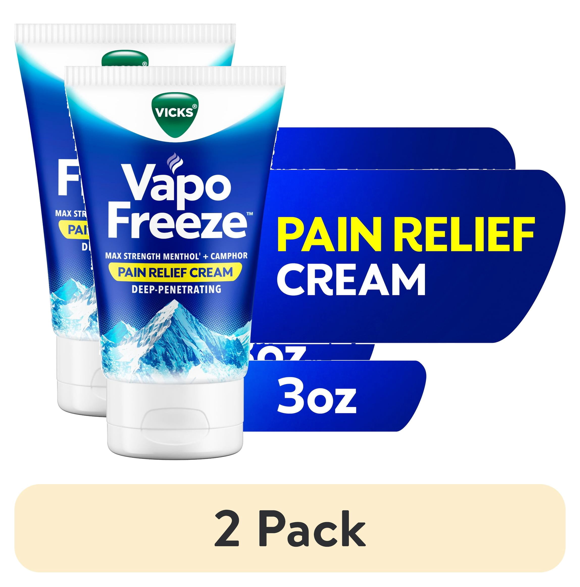 2 pack) Vicks VapoFreeze Topical Menthol Pain Cream, for Muscle