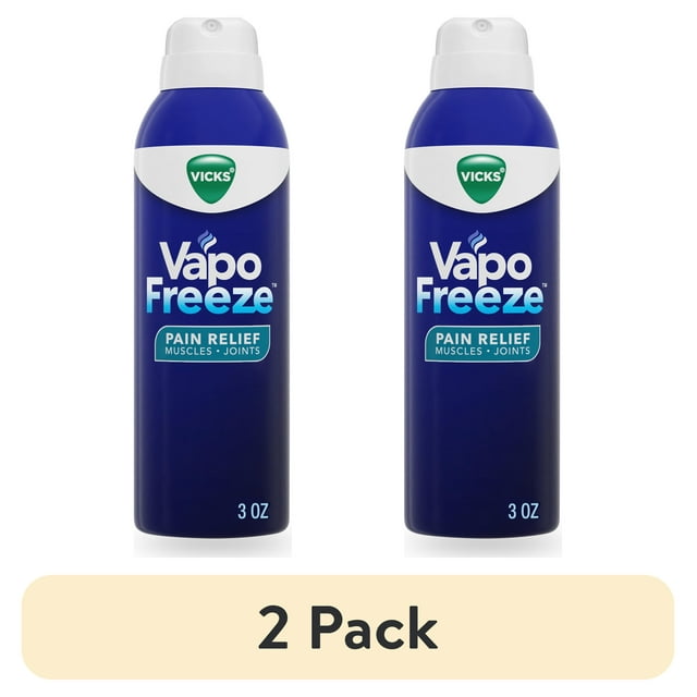 (2 pack) Vicks VapoFreeze Topical Pain Relief Spray, Menthol Pain Reliever for Body Aches and Pains, 3 oz
