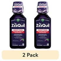 (2 pack) Vicks ZzzQuil Night Pain, Sleep Aid Pain Reliever Liquid, Sleep Aid and Pain Relief, Berry 12 Fl oz