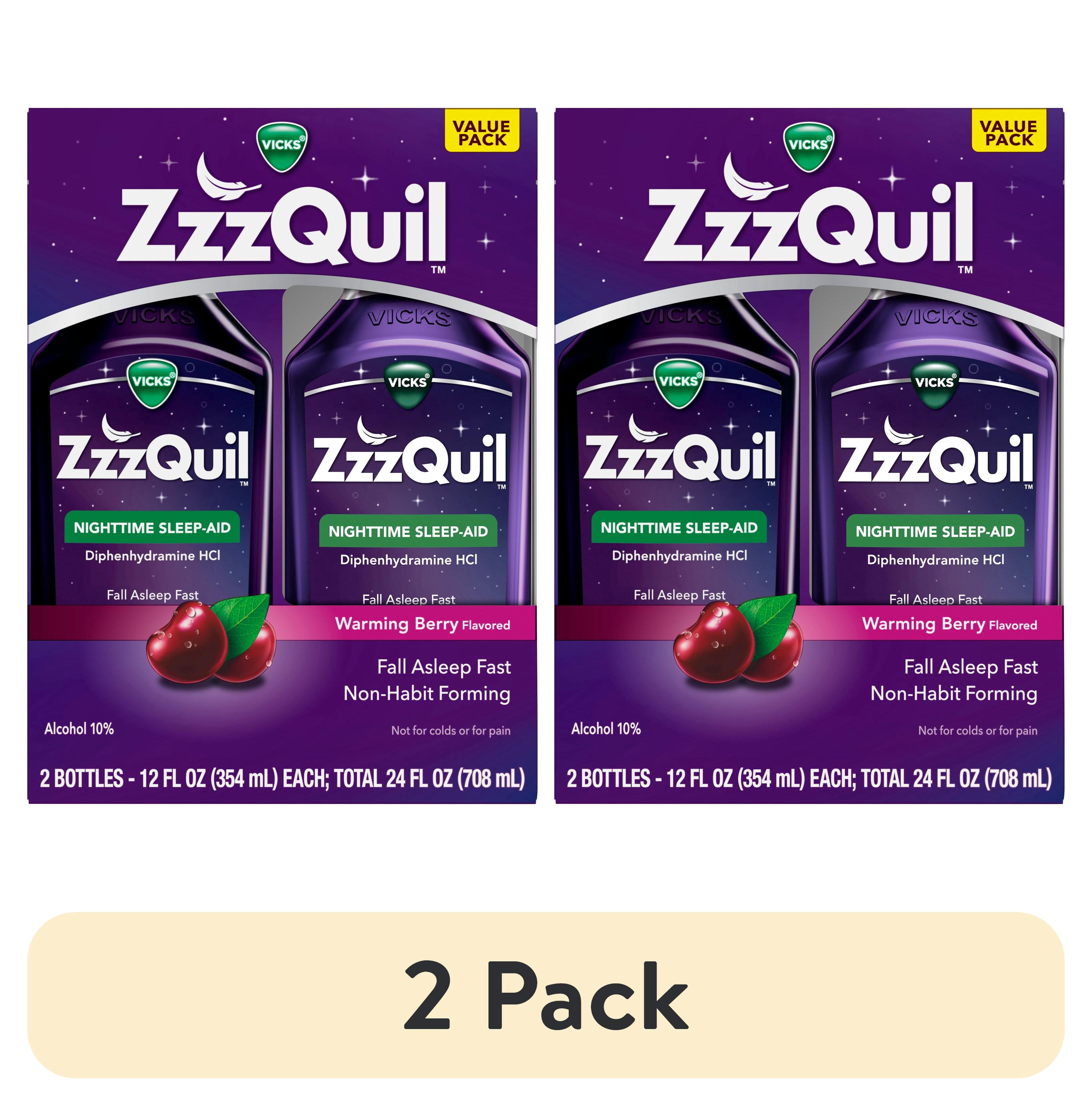 2 pack) ZzzQuil Liquid Sleep Aid, Diphenhydramine 50mg HCl
