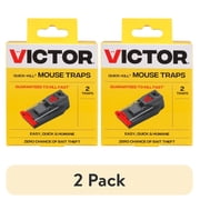 (2 pack) Victor Quick-Kill Mouse Trap, 2-Pack, Easy Set Snap Traps for Indoor Mice Control