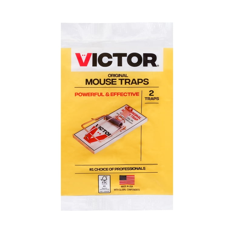 2 pack) Victor Metal Pedal Mouse Trap - Snap Trap for Mice - 2