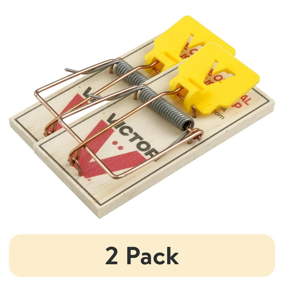 (2 pack) Victor Wide Pedal Mouse Trap - Wooden Mouse Trap - Easy to Use - 2 Pack