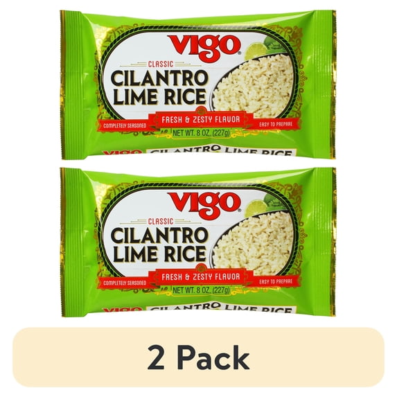 (2 pack) Vigo Foods Cilantro Lime Rice, 8 oz Bag, Allergen Statement None