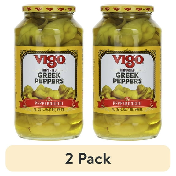 (2 pack) Vigo Greek Peppers, 32 fl. oz.