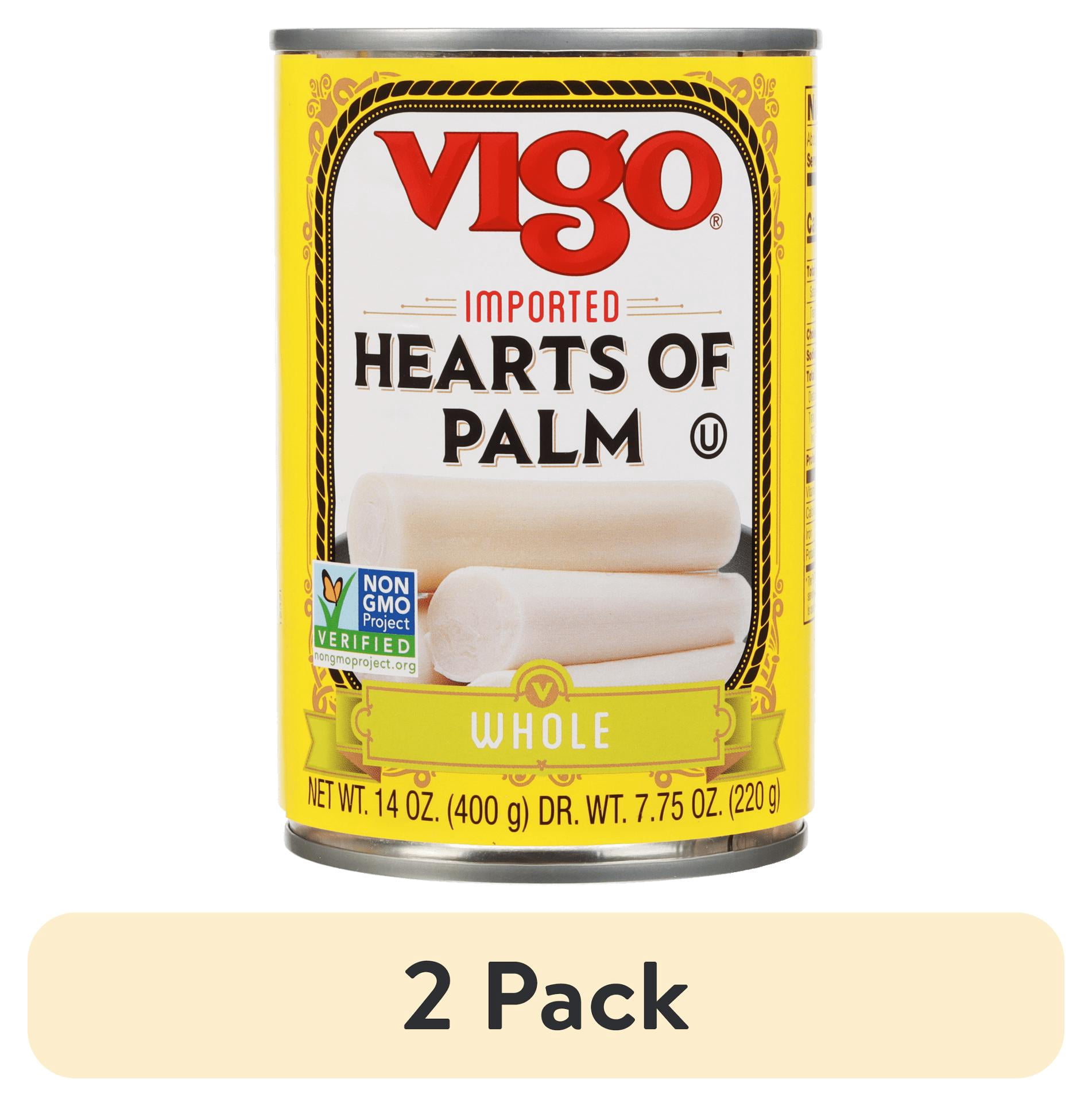 (2 pack) Vigo Imported Canned Whole Hearts of Palm, 14 oz, Allergens Not Contained