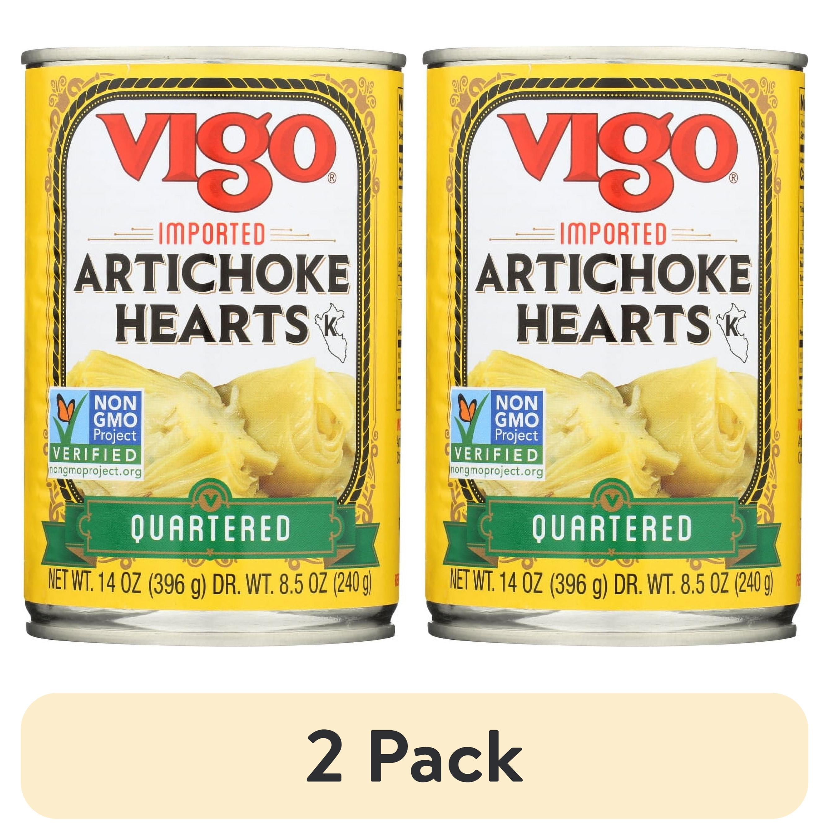 (2 pack) Vigo Foods Quartered Artichoke Hearts, 14 Oz