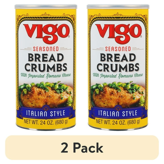 (2 pack) Vigo Seasoned Italian Style Bread Crumbs, 24 oz, Serving Size 1/4 Cup, Servings per Container 22.5