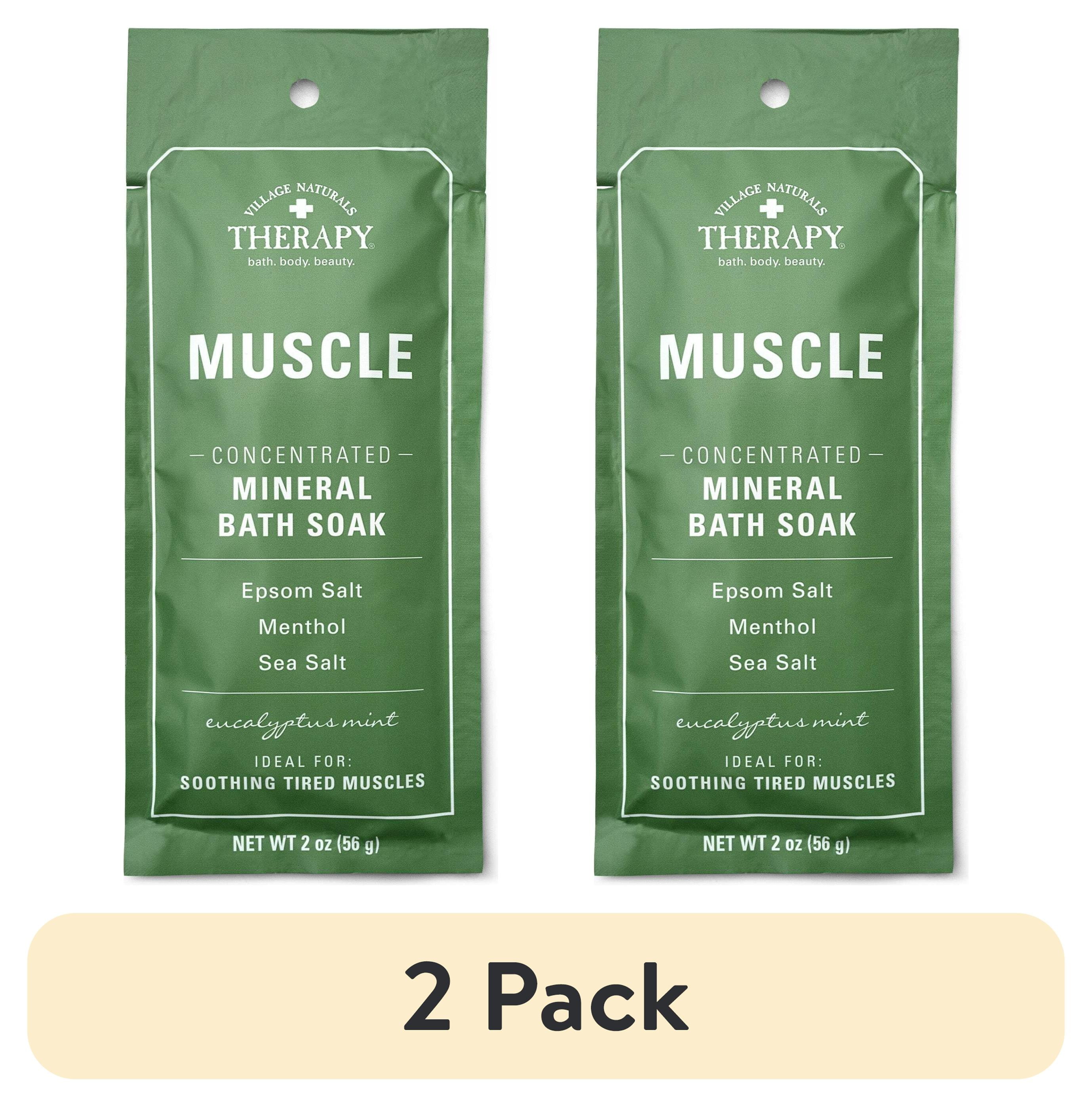 (2 pack) Village Naturals Therapy Muscle Relief Concentrated Mineral Bath Soak, 2 oz.