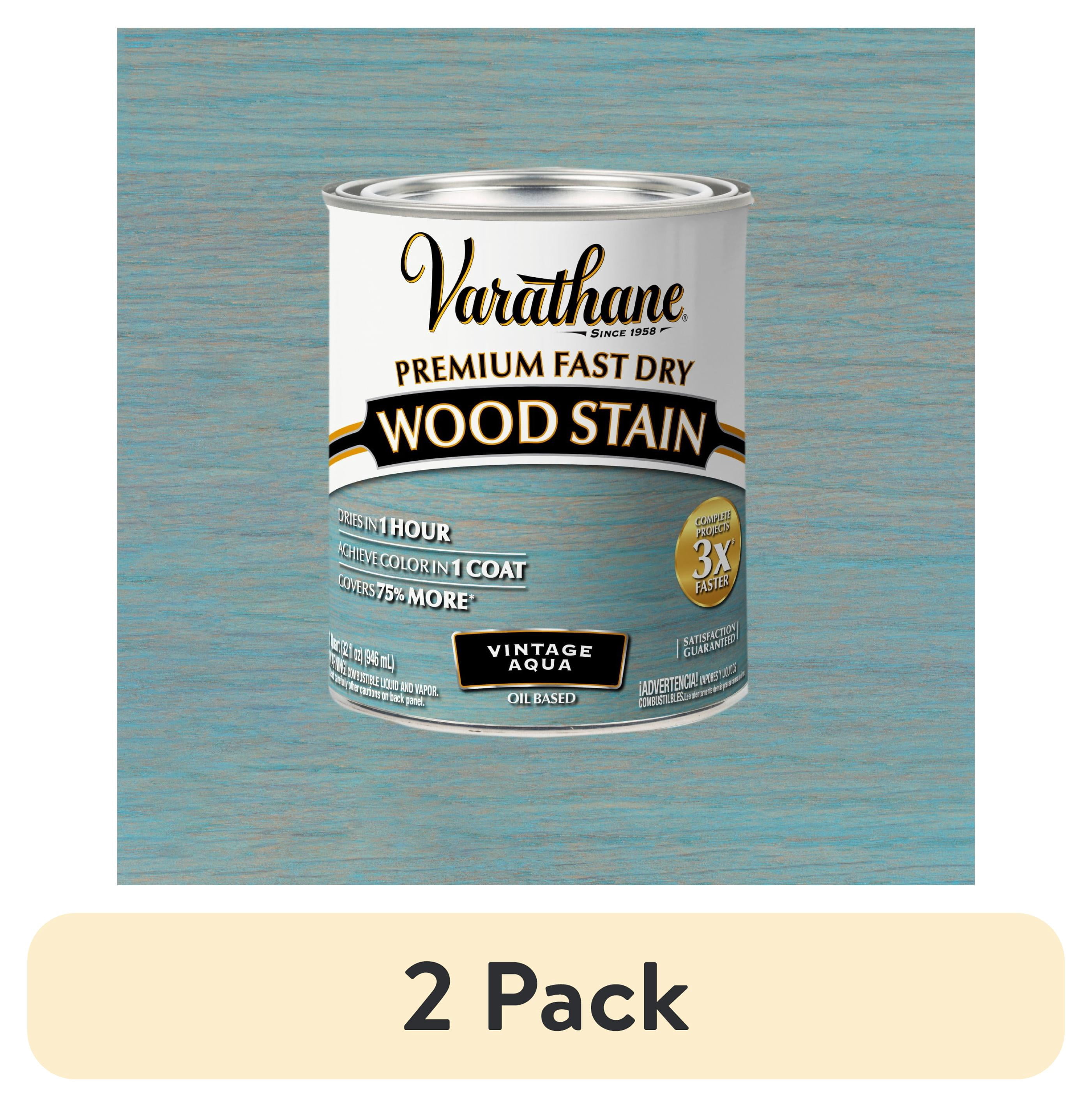 (2 pack) Vintage Aqua, Varathane Premium Fast Dry Wood Stain-297427, Quart