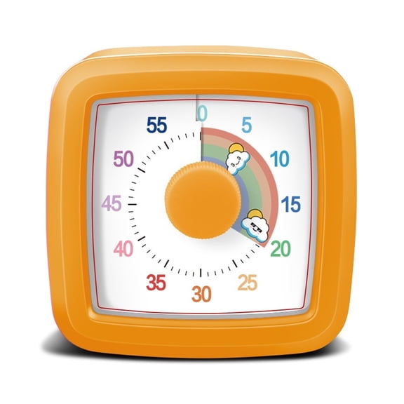 2 pack Visual Timer Kids/Adults 60 Minutes Rainbow Countdown Timer Time Management Tool Desk with Large Screen Time Management Tool for Kitchen School OfficBattery not included
