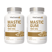 2 pack - VitaCosmoX Mastic Gum 1000mg per Serving 120 Capsules - Promotes Digestive, Oral & liver health Total 240 capsules