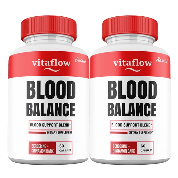 (2 pack) VitaFlow Blood Balance Capsules, Maximum Strength Vita Flow Pills All Natural Blood Supplement with Cinnamon Bark