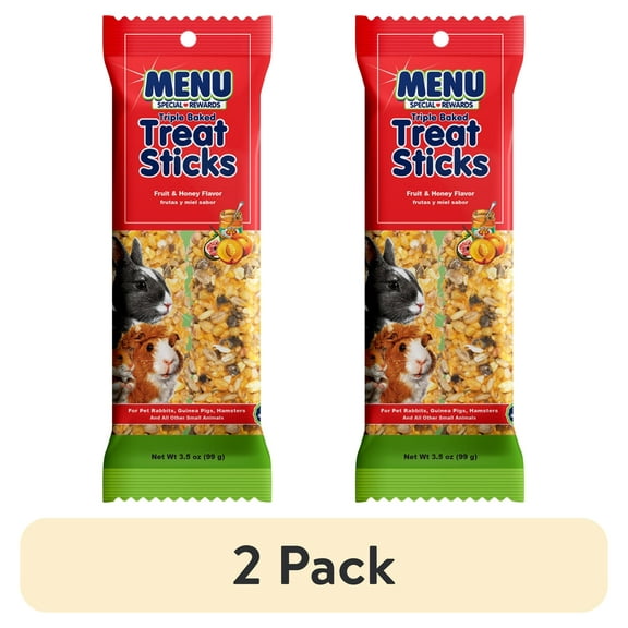 (2 pack) Vitakraft Menu Crunch Sticks Chewable Treat for Rabbits, Guinea Pigs and Hamsters